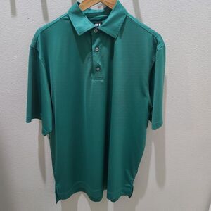 FootJoy Mens Performance Polo Shirt Dark Green Short Sleeve Golf Polo Shirt‎ L